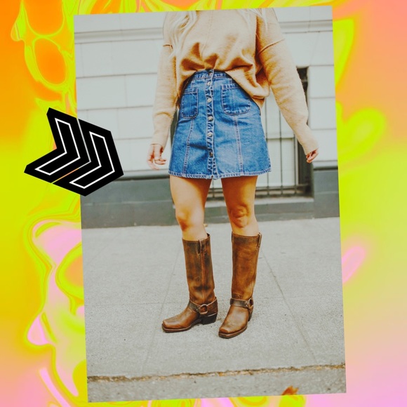 FRYE ☀️ Cognac Harness 12R Boots - Picture 3 of 16